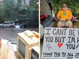 Husband Supports Wife’s Chemotherapy from Outside the Hospital Husband Supports Wife’s Chemotherapy from Outside the Hospital